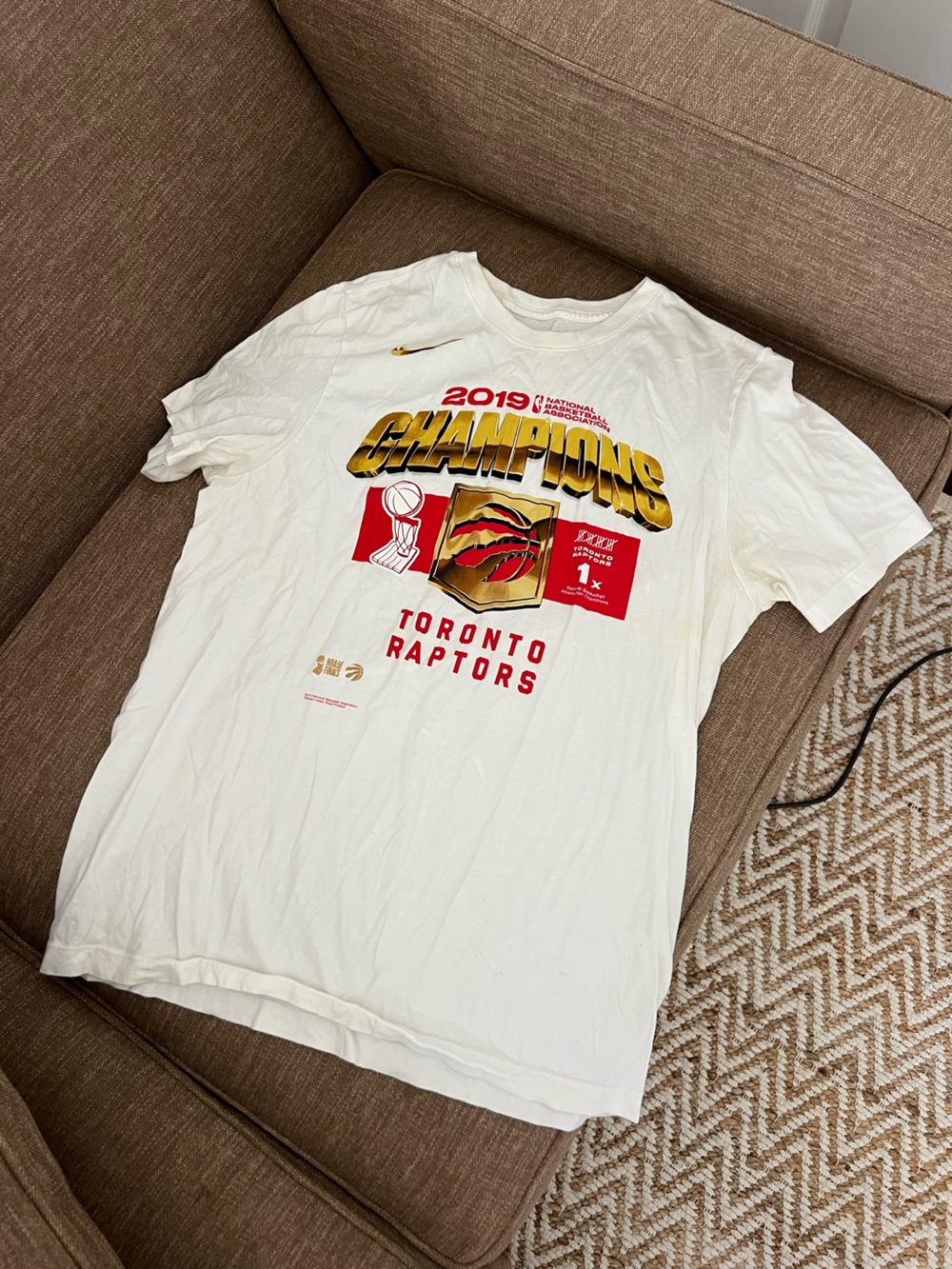 Nike White Toronto Raptors 2019 Champions Graphic Tee